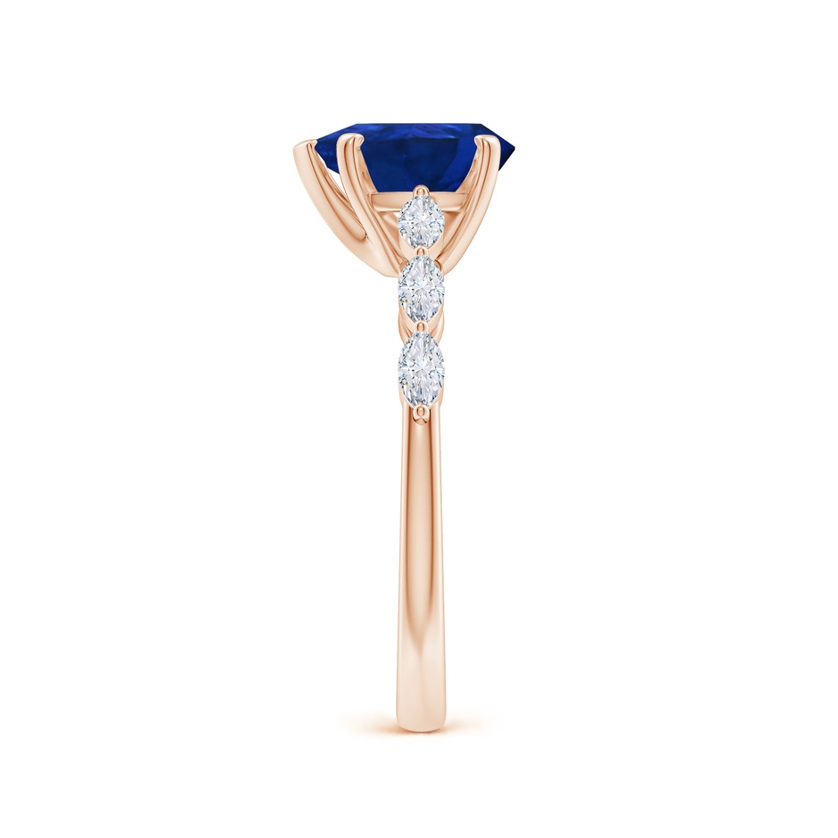9x7mm AAA Pear Blue Sapphire Engagement Ring with Marquise Diamonds in Rose Gold side 299
