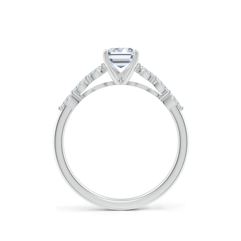 7x5mm HSI2 Emerald-Cut Diamond Engagement Ring with Marquise Accents in White Gold side 199