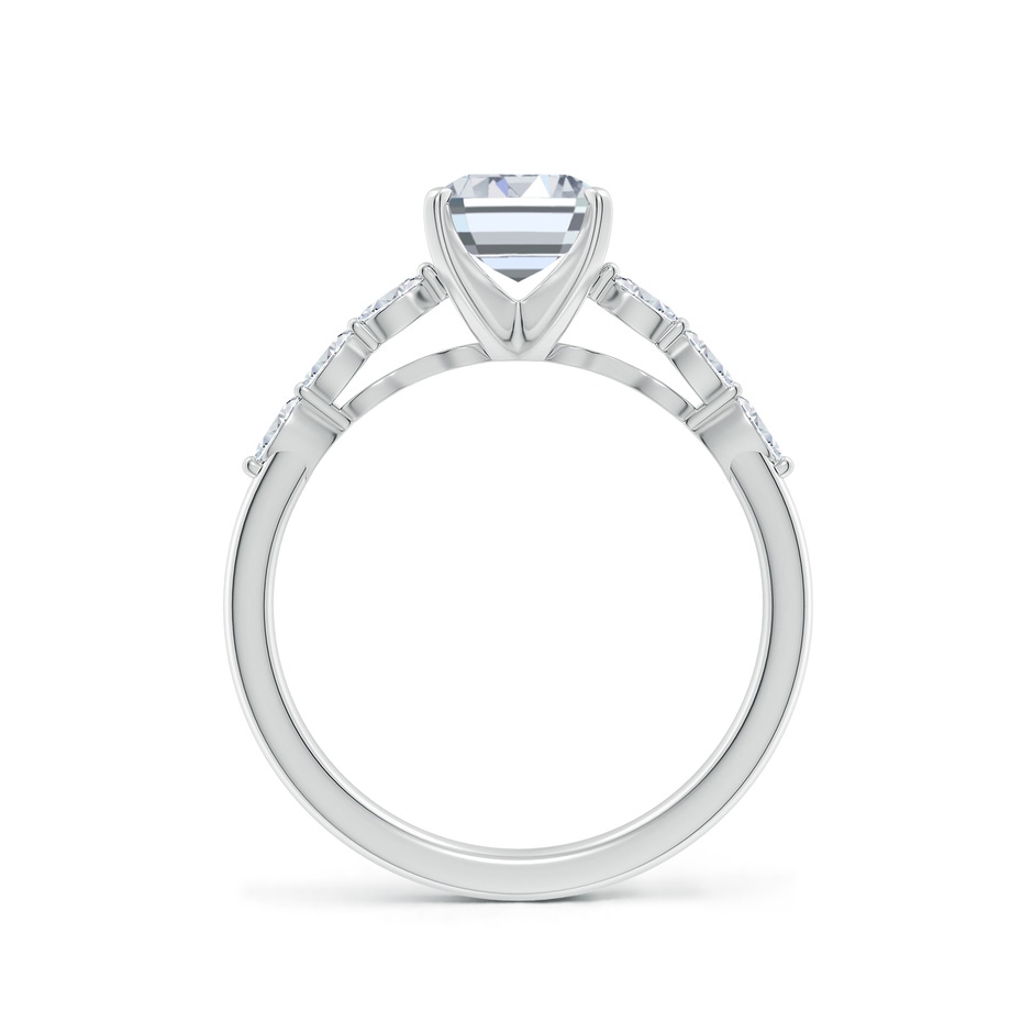 8x6mm HSI2 Emerald-Cut Diamond Engagement Ring with Marquise Accents in White Gold side 199