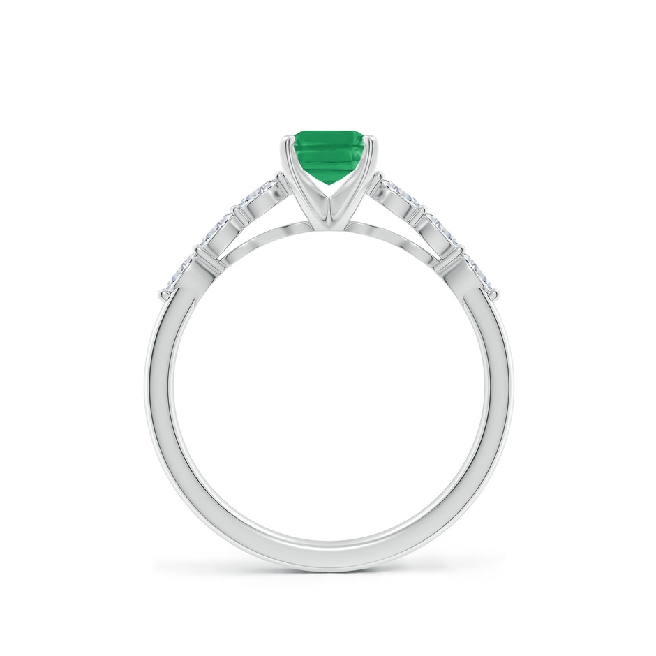 7x5mm A Emerald-Cut Emerald Engagement Ring with Marquise Diamonds in P950 Platinum side 199