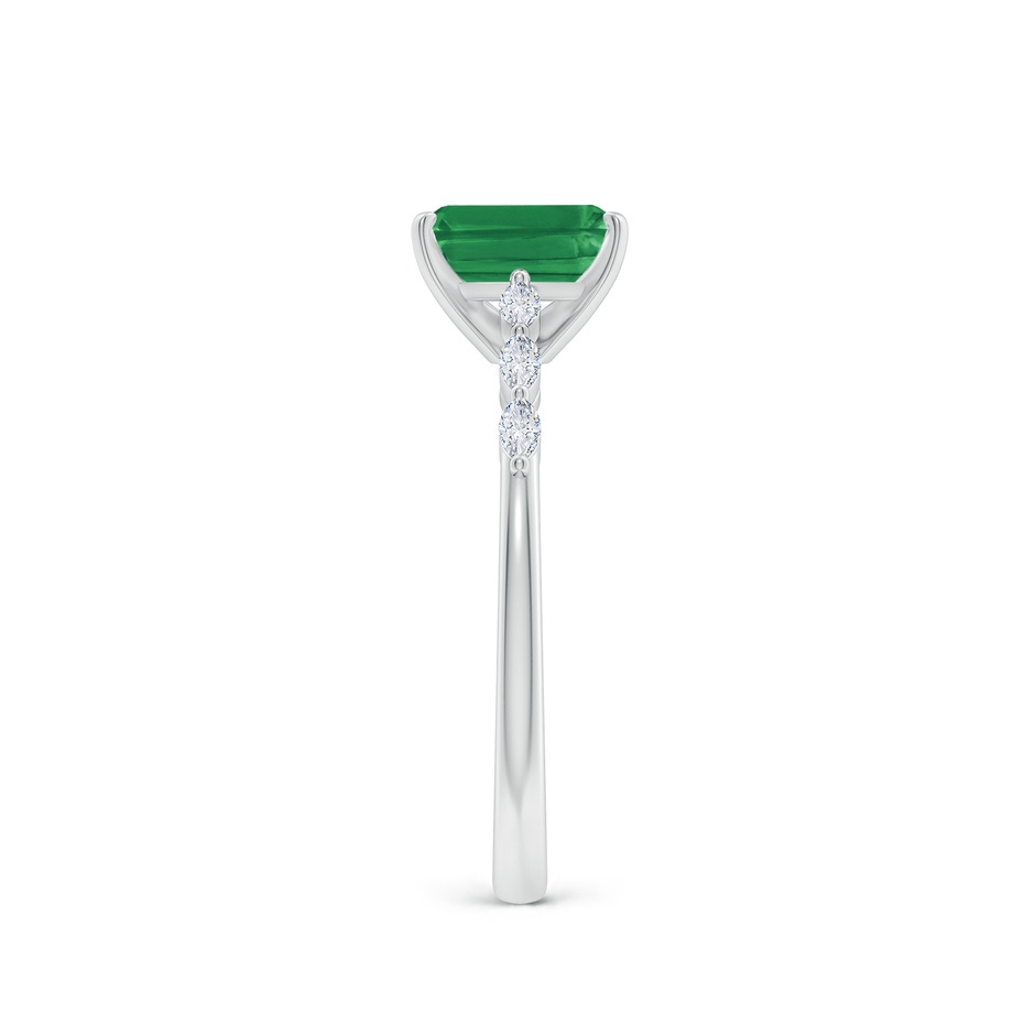 7x5mm AA Emerald-Cut Emerald Engagement Ring with Marquise Diamonds in P950 Platinum side 299