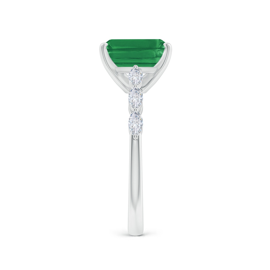 9x7mm AA Emerald-Cut Emerald Engagement Ring with Marquise Diamonds in P950 Platinum side 299