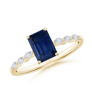 Emerald Cut AAA Blue Sapphire