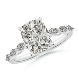 8.5x6.5mm KI3 Cushion Rectangular Diamond Engagement Ring with Marquise Accents in P950 Platinum