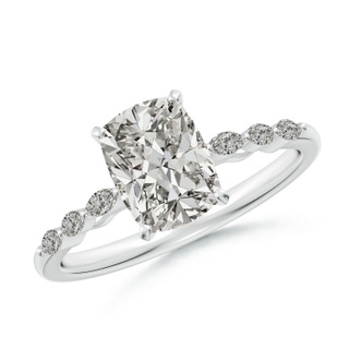 8x6mm KI3 Cushion Rectangular Diamond Engagement Ring with Marquise Accents in P950 Platinum