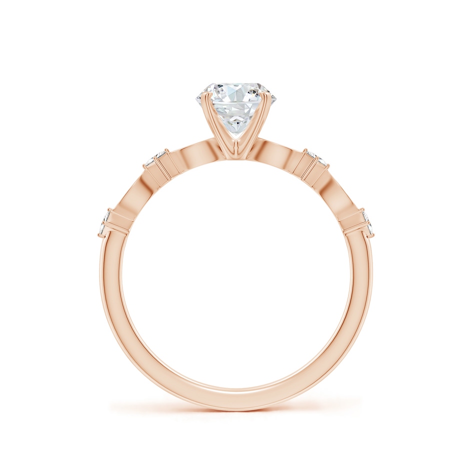 5.9mm GVS2 Round Diamond Engagement Ring with Marquise Motifs in Rose Gold side 199