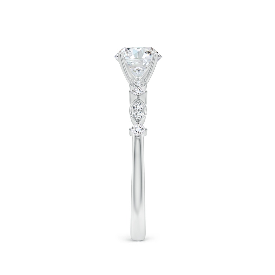 5.9mm GVS2 Round Diamond Engagement Ring with Marquise Motifs in White Gold side 299