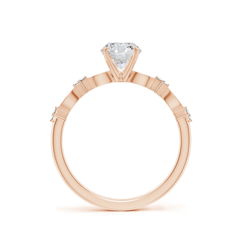 5.9mm HSI2 Round Diamond Engagement Ring with Marquise Motifs in Rose Gold side 199