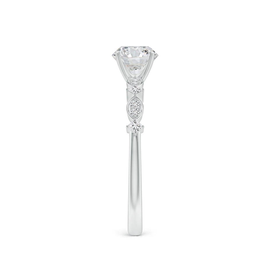 5.9mm HSI2 Round Diamond Engagement Ring with Marquise Motifs in White Gold side 299