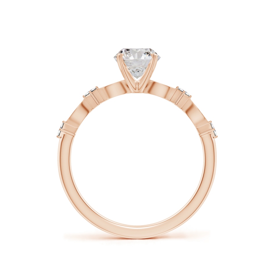 5.9mm IJI1I2 Round Diamond Engagement Ring with Marquise Motifs in Rose Gold side 199