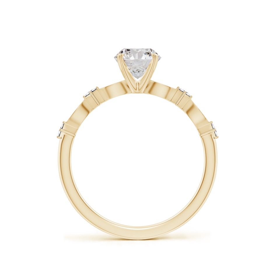 5.9mm IJI1I2 Round Diamond Engagement Ring with Marquise Motifs in Yellow Gold side 199