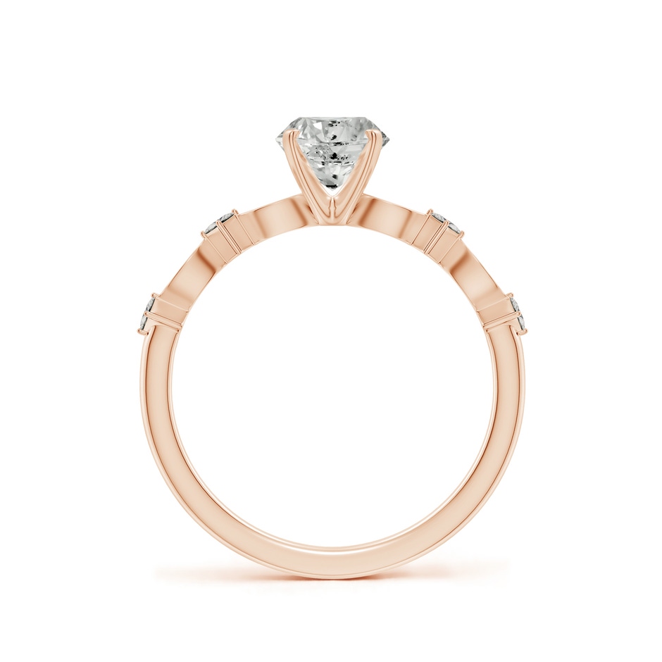 5.9mm KI3 Round Diamond Engagement Ring with Marquise Motifs in Rose Gold side 199
