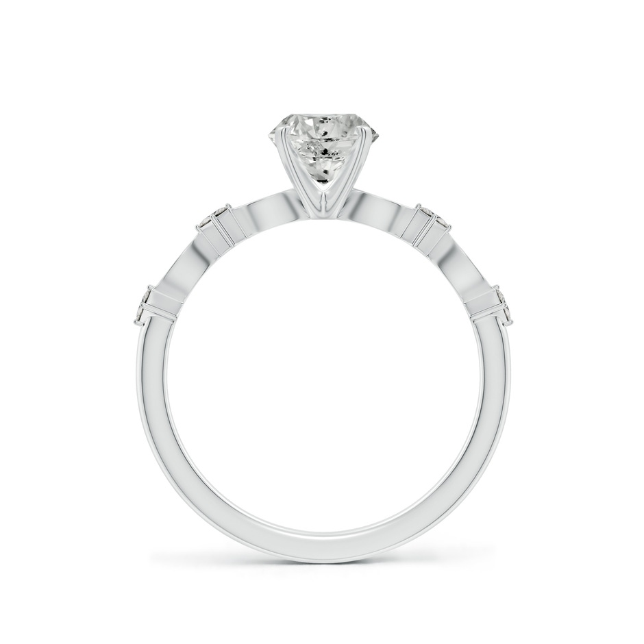 5.9mm KI3 Round Diamond Engagement Ring with Marquise Motifs in White Gold side 199