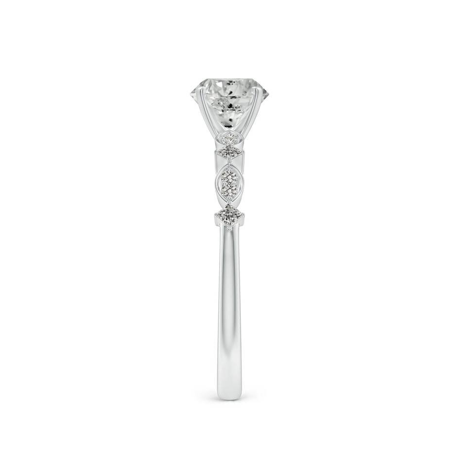 5.9mm KI3 Round Diamond Engagement Ring with Marquise Motifs in White Gold side 299