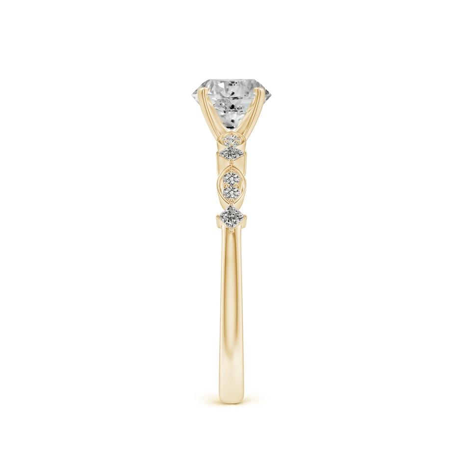5.9mm KI3 Round Diamond Engagement Ring with Marquise Motifs in Yellow Gold side 299