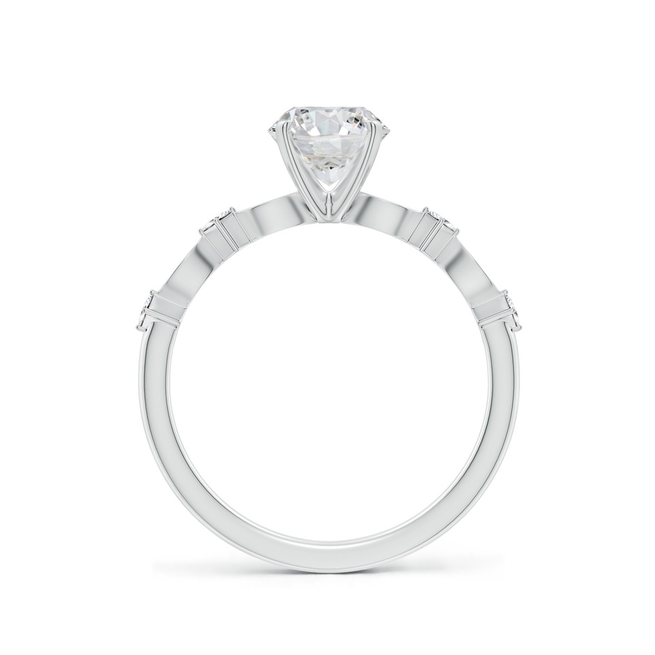 6.4mm HSI2 Round Diamond Engagement Ring with Marquise Motifs in White Gold side 199