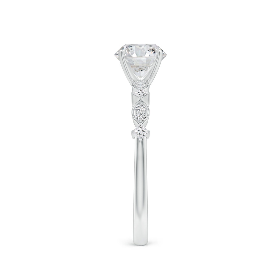 6.4mm HSI2 Round Diamond Engagement Ring with Marquise Motifs in White Gold side 299
