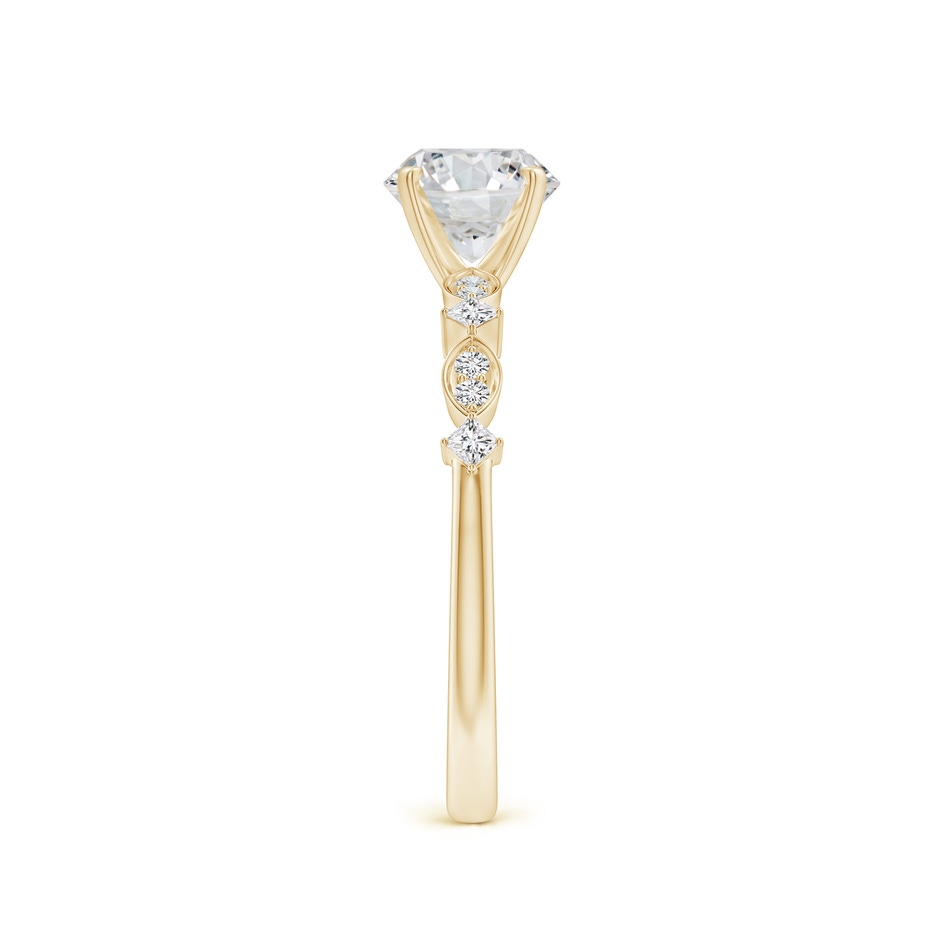 6.4mm HSI2 Round Diamond Engagement Ring with Marquise Motifs in Yellow Gold side 299