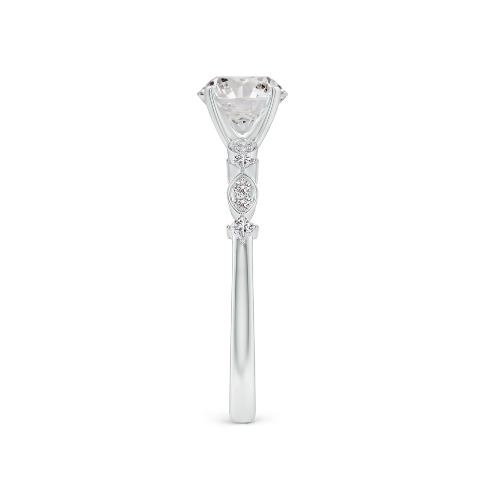 6.4mm IJI1I2 Round Diamond Engagement Ring with Marquise Motifs in P950 Platinum side 299