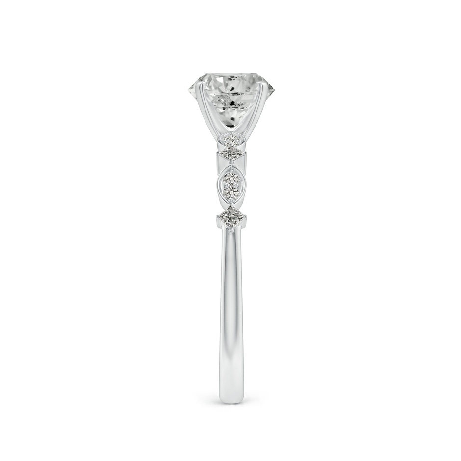 6.4mm KI3 Round Diamond Engagement Ring with Marquise Motifs in P950 Platinum side 299