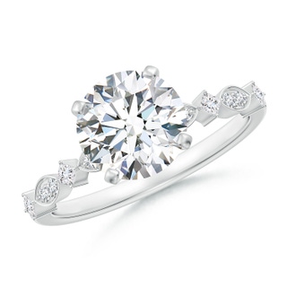 8mm GVS2 Round Diamond Engagement Ring with Marquise Motifs in P950 Platinum