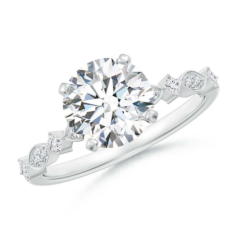 8mm GVS2 Round Diamond Engagement Ring with Marquise Motifs in P950 Platinum 