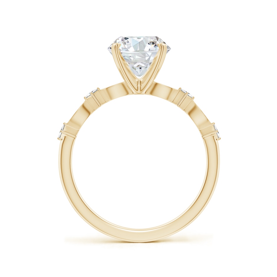 8mm GVS2 Round Diamond Engagement Ring with Marquise Motifs in Yellow Gold side 199
