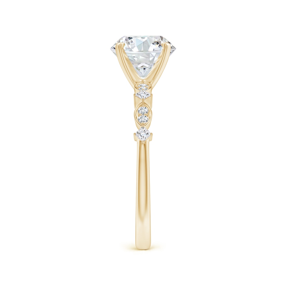 8mm GVS2 Round Diamond Engagement Ring with Marquise Motifs in Yellow Gold side 299