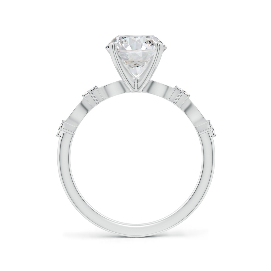 8mm HSI2 Round Diamond Engagement Ring with Marquise Motifs in White Gold side 199