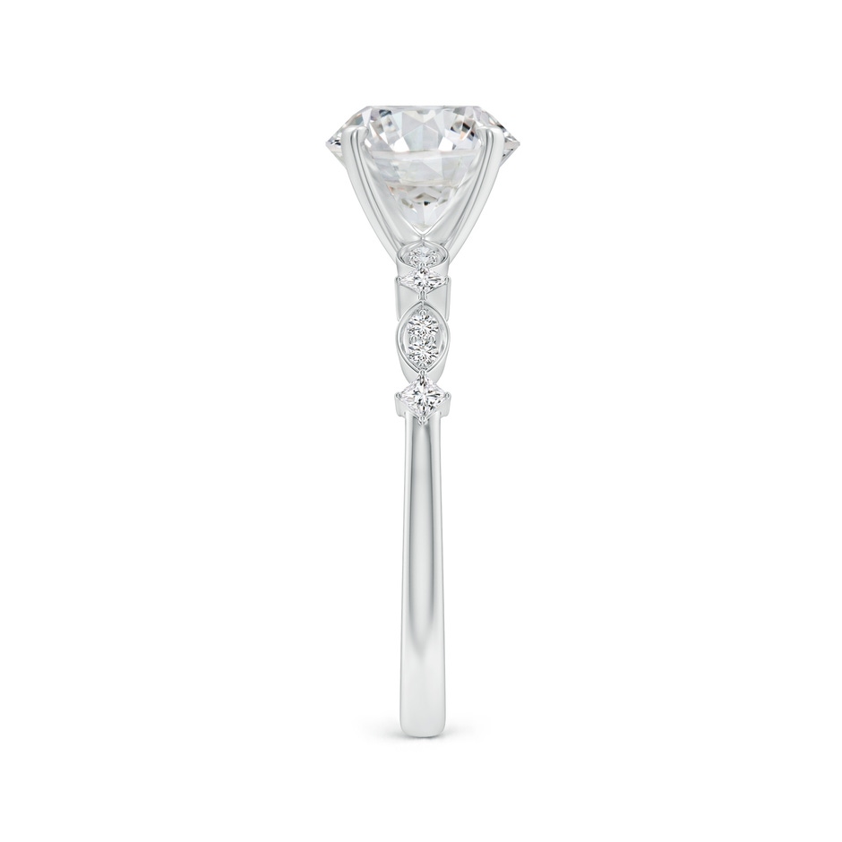 8mm HSI2 Round Diamond Engagement Ring with Marquise Motifs in White Gold side 299