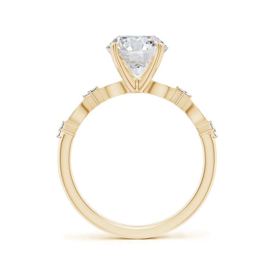 8mm HSI2 Round Diamond Engagement Ring with Marquise Motifs in Yellow Gold side 199