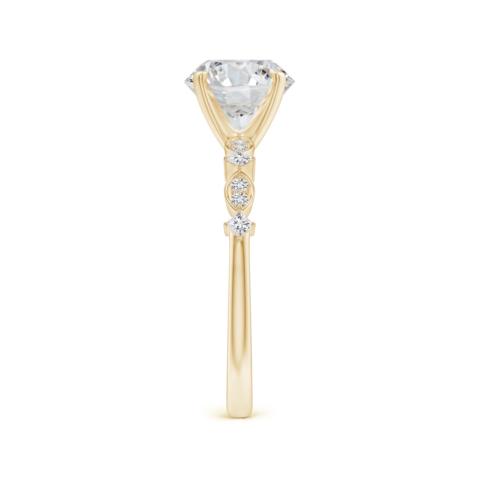 8mm HSI2 Round Diamond Engagement Ring with Marquise Motifs in Yellow Gold side 299