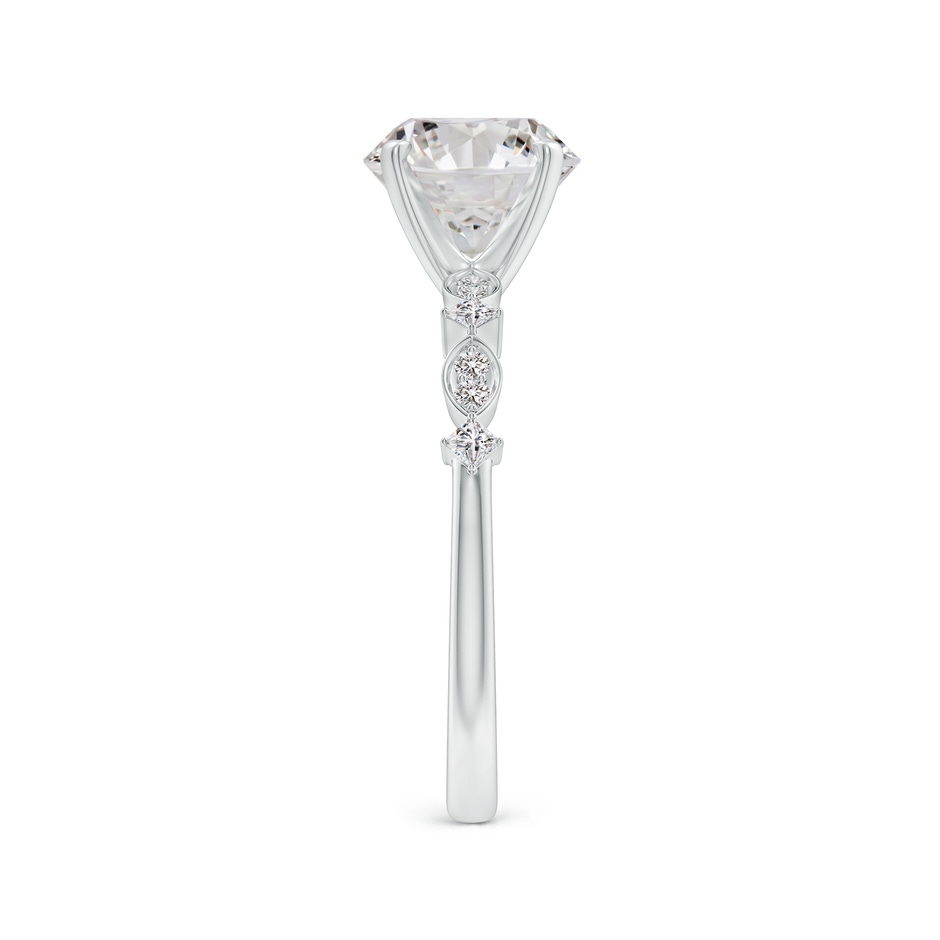 8mm IJI1I2 Round Diamond Engagement Ring with Marquise Motifs in White Gold side 299