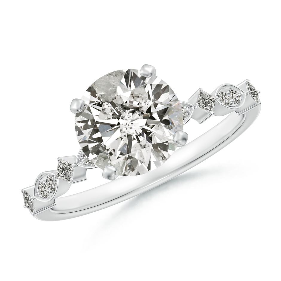 8mm KI3 Round Diamond Engagement Ring with Marquise Motifs in P950 Platinum 