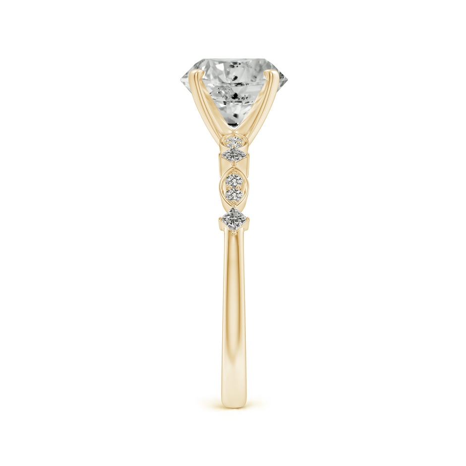 8mm KI3 Round Diamond Engagement Ring with Marquise Motifs in Yellow Gold side 299