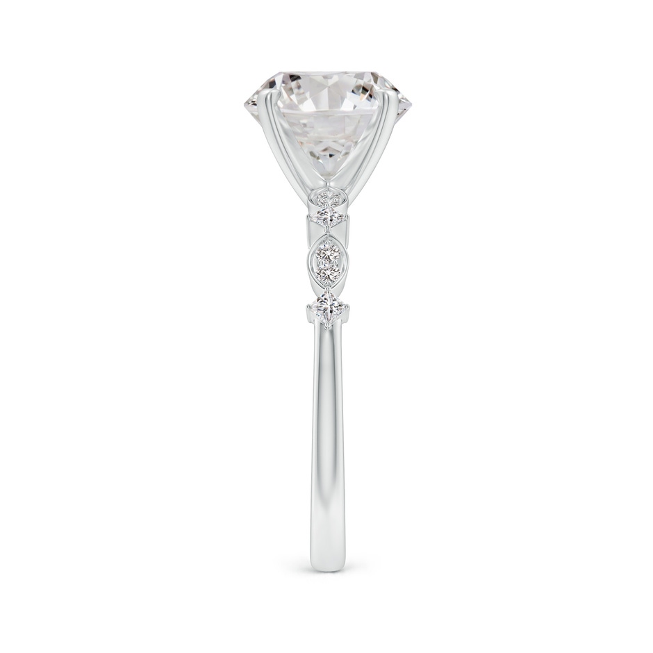 9.2mm IJI1I2 Round Diamond Engagement Ring with Marquise Motifs in White Gold side 299