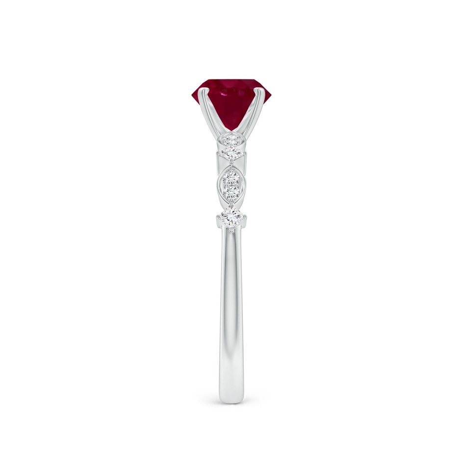 6mm A Round Ruby Engagement Ring with Marquise Motifs in P950 Platinum side 299