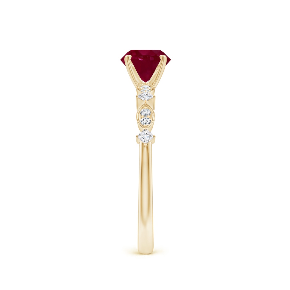 6mm A Round Ruby Engagement Ring with Marquise Motifs in Yellow Gold side 299
