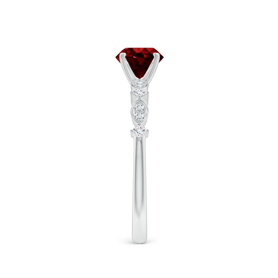 6mm AAAA Round Ruby Engagement Ring with Marquise Motifs in P950 Platinum side 299