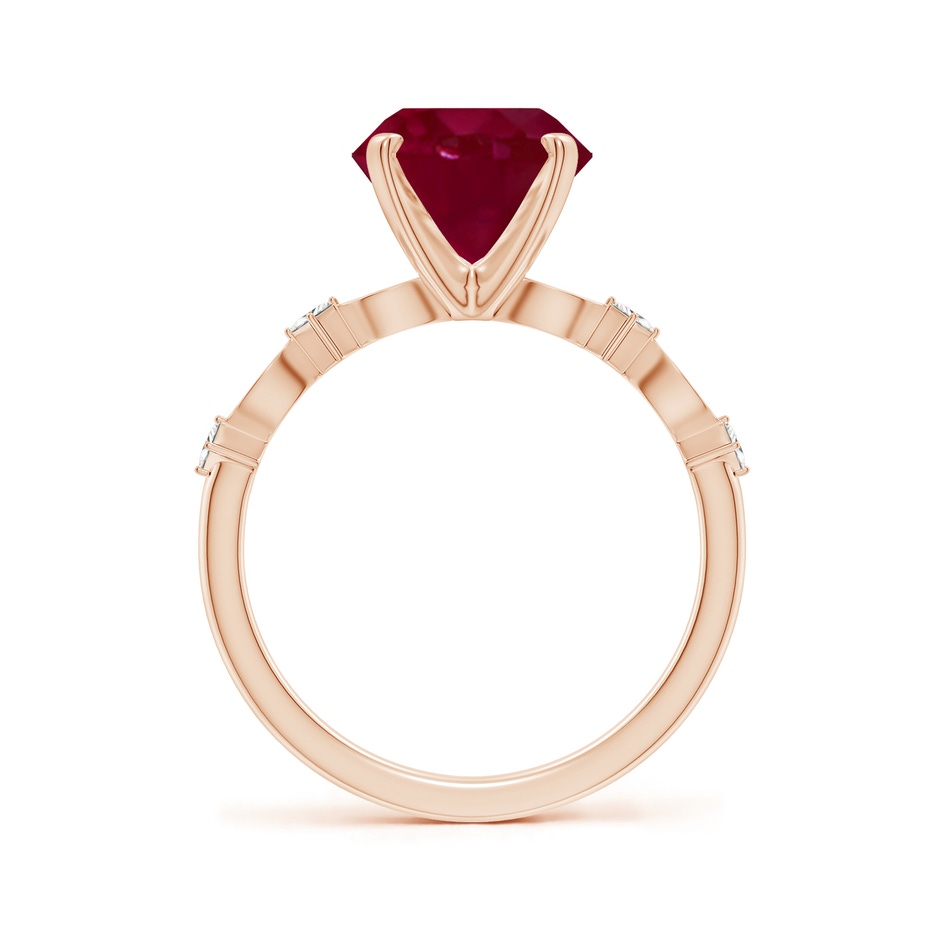 9mm A Round Ruby Engagement Ring with Marquise Motifs in Rose Gold side 199