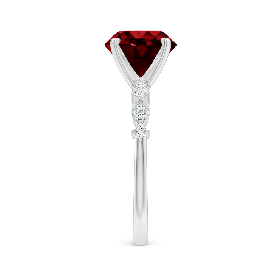 9mm AAAA Round Ruby Engagement Ring with Marquise Motifs in P950 Platinum side 299