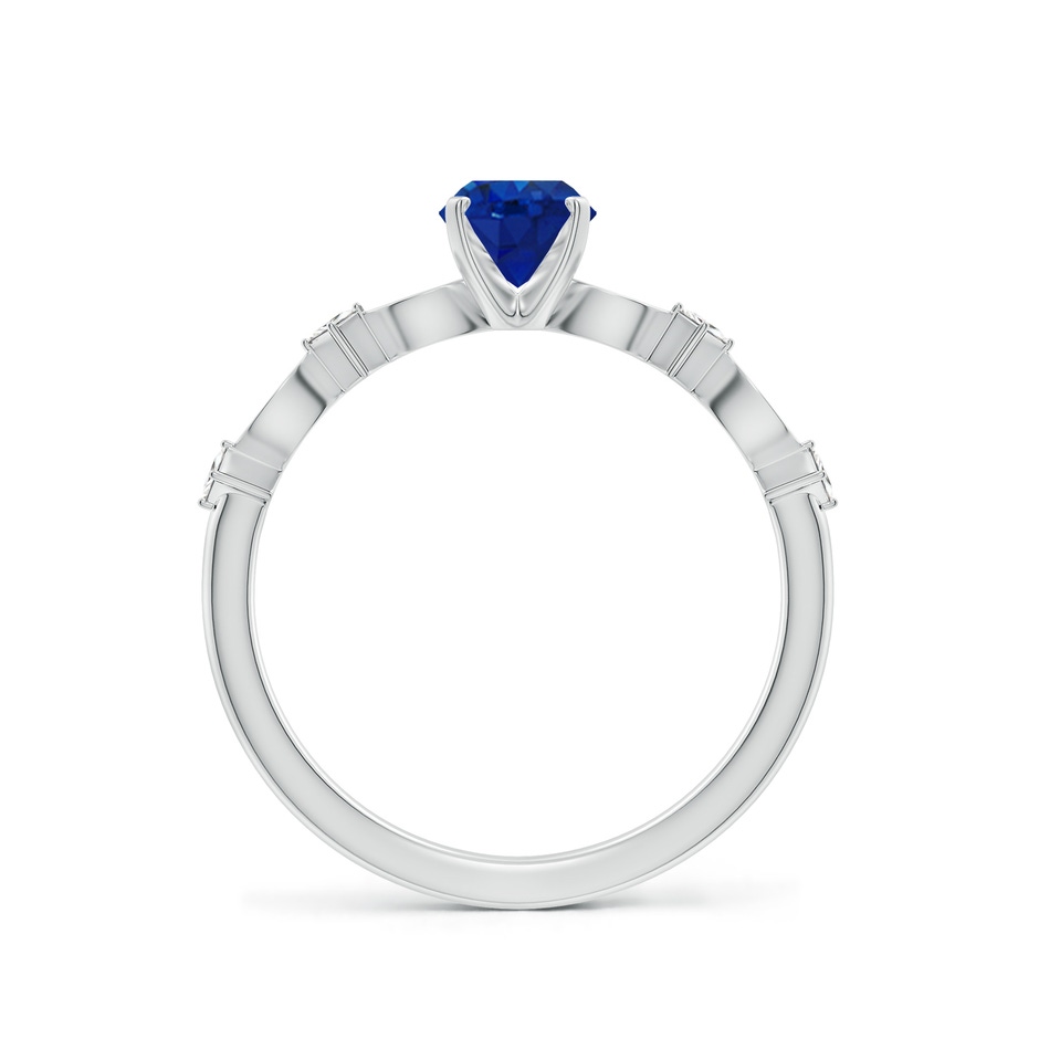 7x5mm AAA Oval Blue Sapphire Engagement Ring with Marquise Motifs in P950 Platinum side 199