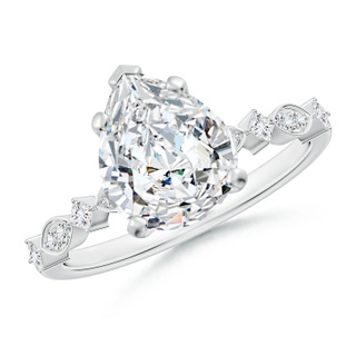 10x8mm GVS2 Pear Diamond Engagement Ring with Marquise Motifs in P950 Platinum