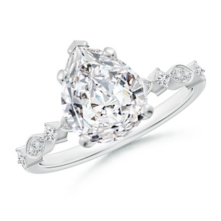 10x8mm HSI2 Pear Diamond Engagement Ring with Marquise Motifs in P950 Platinum