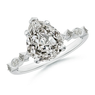 10x8mm KI3 Pear Diamond Engagement Ring with Marquise Motifs in P950 Platinum