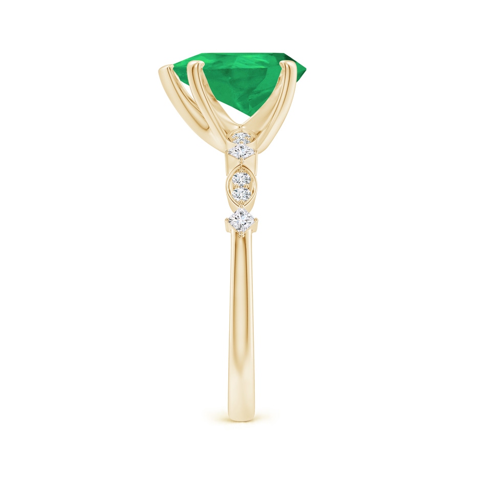 10x8mm A Pear Emerald Engagement Ring with Marquise Motifs in 18K Yellow Gold side 299