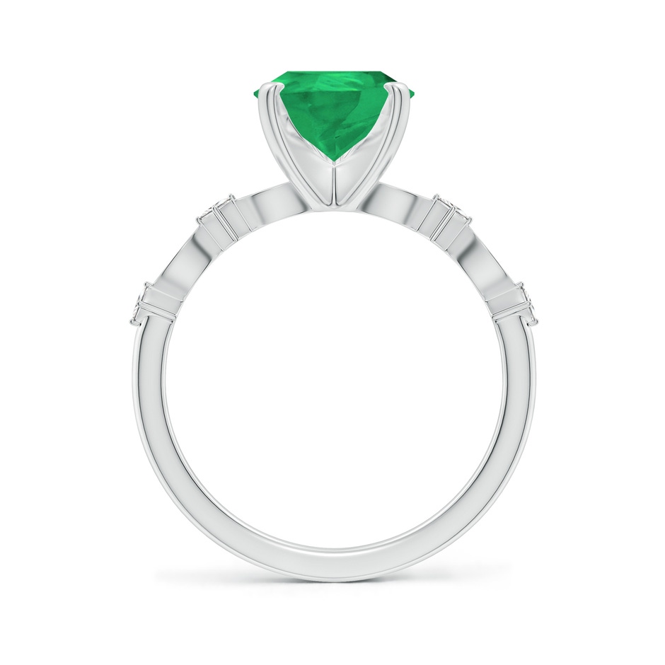 10x8mm A Pear Emerald Engagement Ring with Marquise Motifs in White Gold side 199