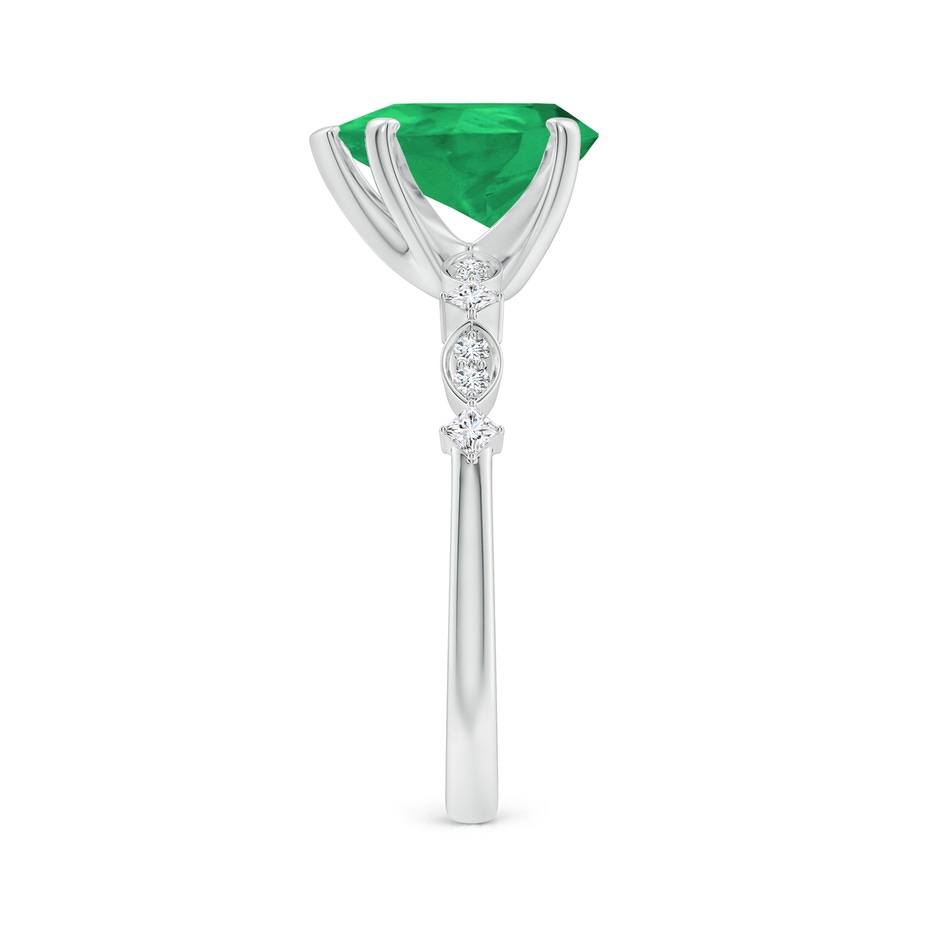 10x8mm A Pear Emerald Engagement Ring with Marquise Motifs in White Gold side 299