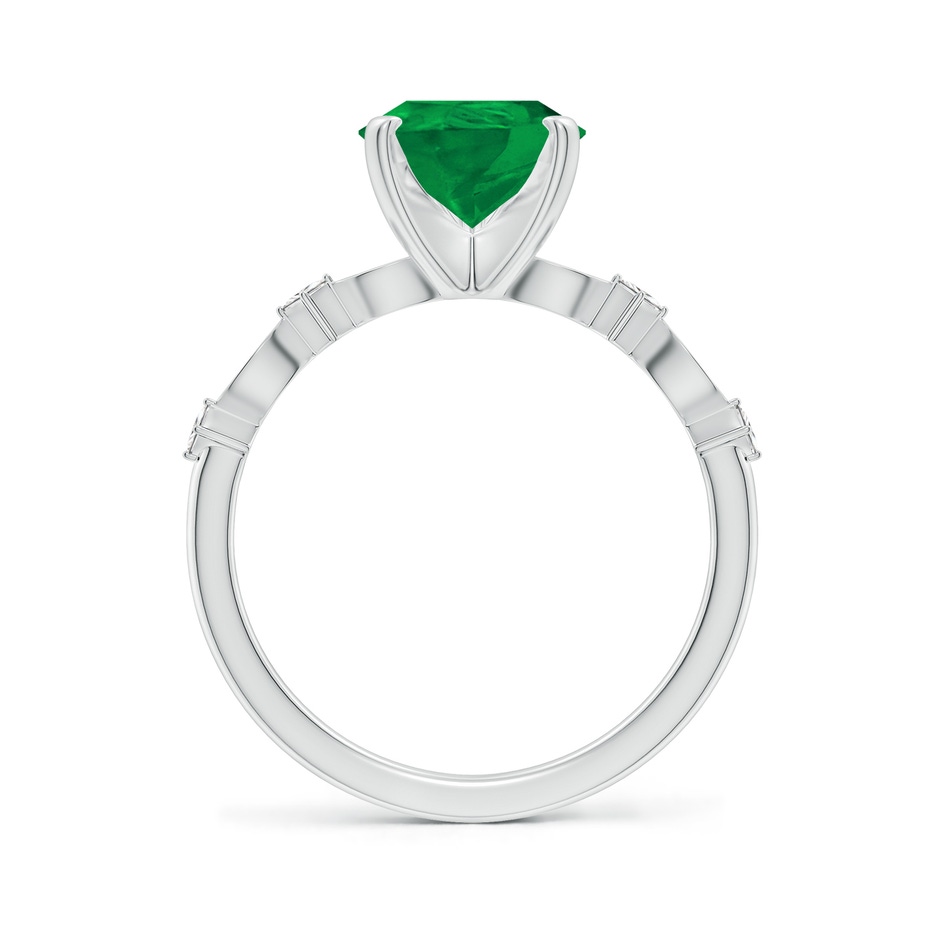 10x8mm AA Pear Emerald Engagement Ring with Marquise Motifs in P950 Platinum side 199