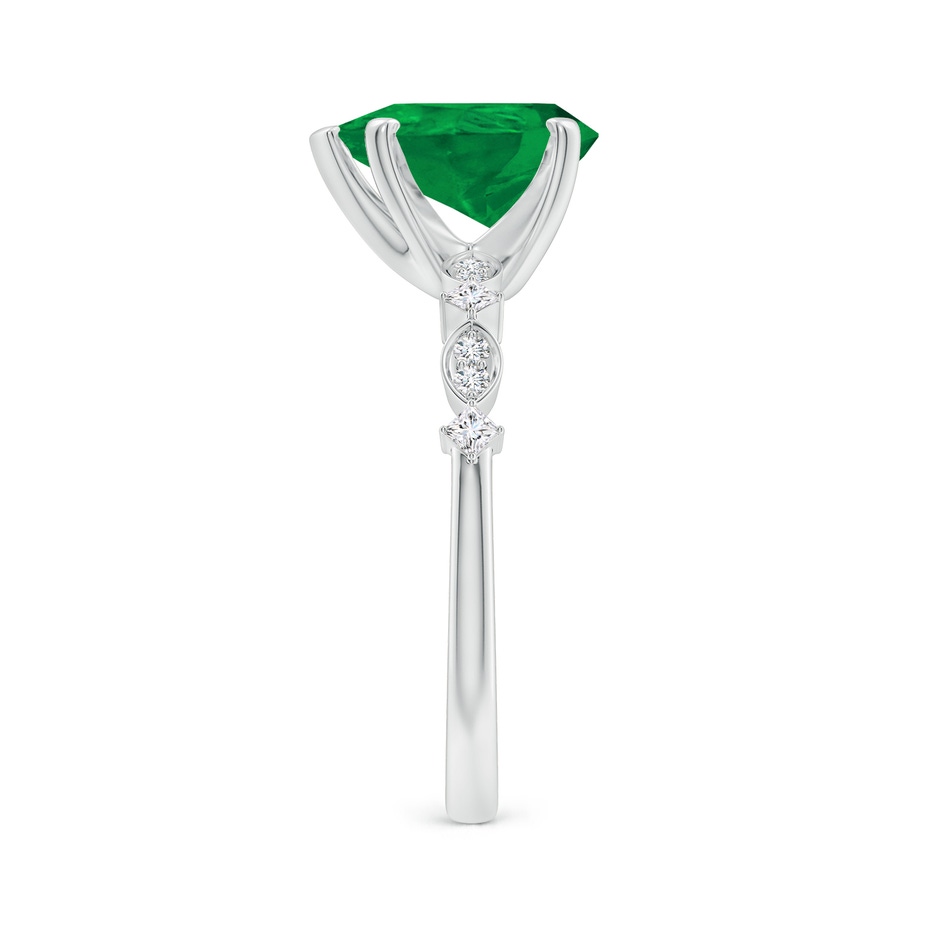 10x8mm AA Pear Emerald Engagement Ring with Marquise Motifs in P950 Platinum side 299